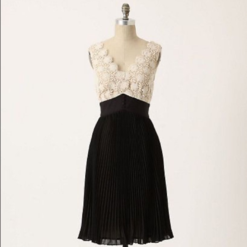 Floreat Anthropologie Lace & Pleated Dress, US 8